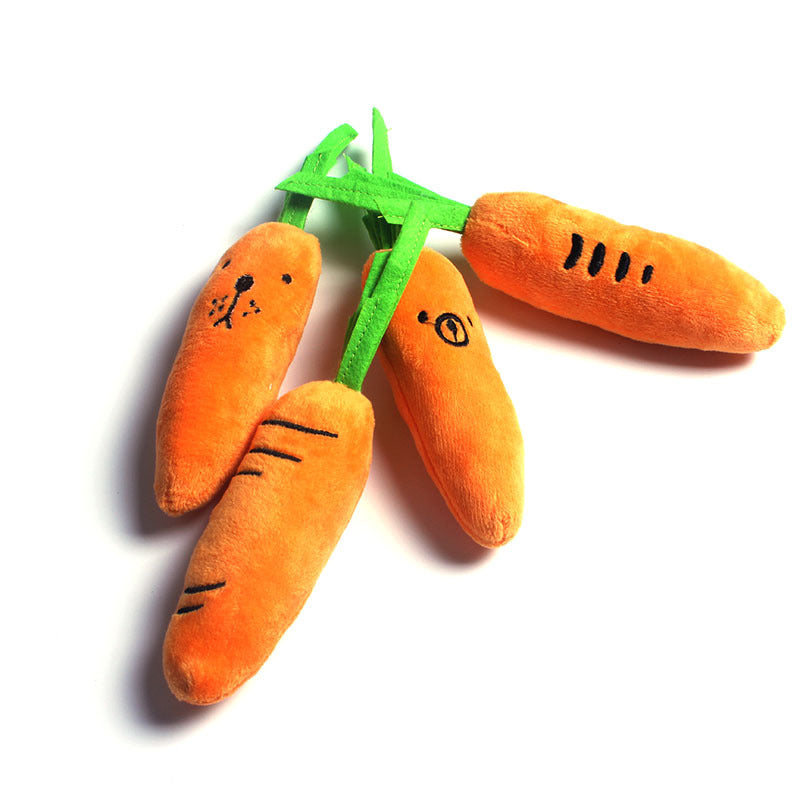 Pet Plush Chew Carrot Toy for Dental Health