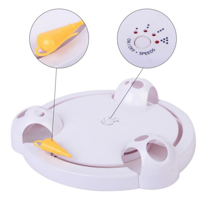 Electric Cat Toy Smart Pet Cat Toys Interactive Pounce Hide Mouse Hunting Scratch Board Funny Amusement Plate