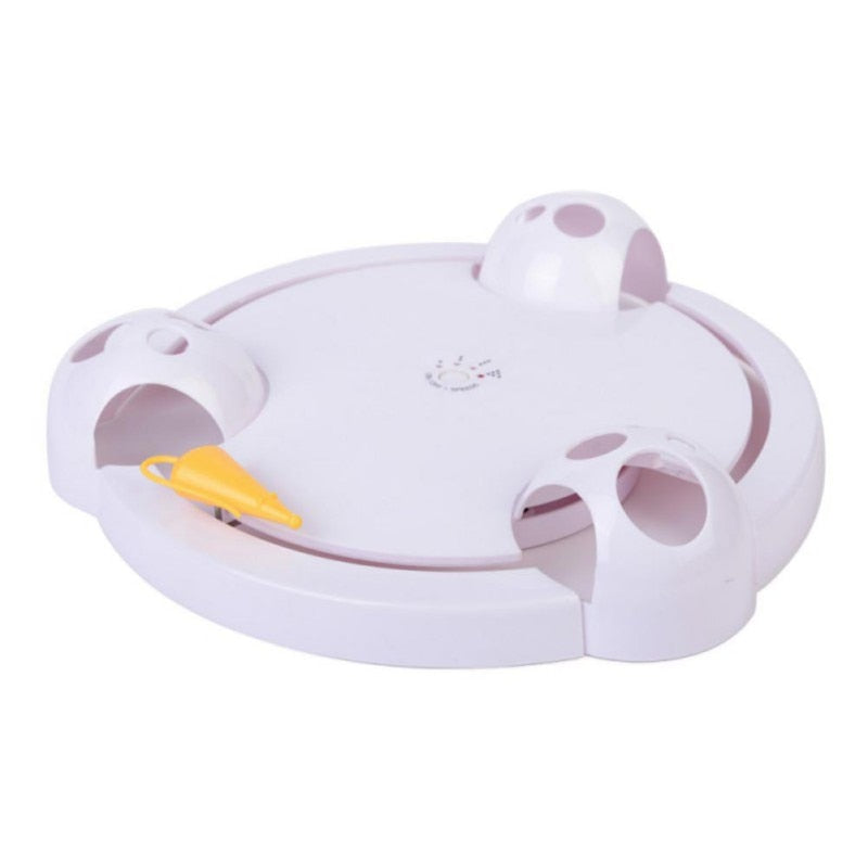 Electric Cat Toy Smart Pet Cat Toys Interactive Pounce Hide Mouse Hunting Scratch Board Funny Amusement Plate