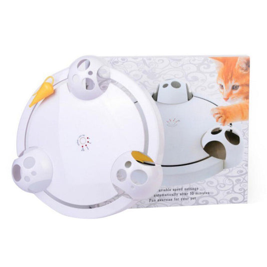 Electric Cat Toy Smart Pet Cat Toys Interactive Pounce Hide Mouse Hunting Scratch Board Funny Amusement Plate